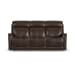 View - Power Reclining Sofa With Console, Power Headrest & Lumbar - Dark Brown