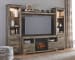 Trinell - Brown - 5 Pc. - Entertainment Center - 63" Tv Stand With Faux Firebrick Fireplace Insert