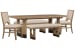 Tristan - Extendable Trestle Dining Table With 2 Benches And 2 Side Chairs - Swiss Coffee / Beige