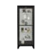 PFC Curios - Lighted Gallery Style 5 Shelf Curio Cabinet - Onyx Black