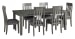 Hallanden - Black / Gray - 8 Pc. - Extension Table, 6 Side Chairs, Server