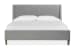 Lindon - Complete King Grey Upholstered Island Bed - Belgian Wheat