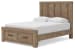 Oliandon - Queen Panel Storage Bed - Light Brown