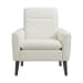 Hawk - Accent Arm Chair With Memory Foam - Boucle White & Espresso
