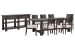 Tauren - Trestle Dining Table With 8 Side Chairs And Sideboard - Coffee Bean / Beige
