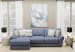 Cape May - 2 Piece Sofa Chaise With Comfort Coil Seating And 5 Accent Pillows Included (LSF Chaise) - Denim