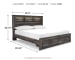 Drystan - King Bookcase Bed With 2 Storage Drawers - Brown / Beige