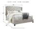 Jerary - Gray - King Upholstered Bed - Tufted Headboard