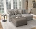 Livingston - 2 Piece Sofa Chaise With Comfort Coil Seating, 40" Cocktail Ottoman And 6 Accent Pillows Included (RSF Chaise) - Linen
