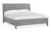 Lindon - Complete Queen Grey Upholstered Island Bed - Belgian Wheat