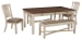 Bolanburg - Beige - 5 Pc. - Dining Room Table, 2 Side Chairs, Bench (2)