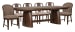 Belville - Extendable Trestle Dining Table With 4 Side Chairs And 2 Upholstered Side Chairs - Chestnut Brown