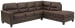 Navi - Chestnut - Right Arm Facing Corner Chaise With Sleeper 2 Pc Sectional