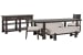 Tauren - Trestle Dining Table With 2 Benches, 2 Side Chairs And Sideboard - Coffee Bean / Beige