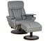 William - Swivel Pedestal Recliner And Storage Ottoman, And Arm Table - Light Gray