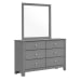 Sami - Youth Dresser And Mirror Set - Gray