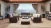 Montecito - Sofa, With Self Welt - Canvas Flax / Dark Brown