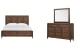 Groveland Park - Queen Panel Storage Bed And Drawer Dresser With Square Mirror - Antique Coffee