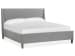 Lindon - Complete Queen Gray Upholstered Island Bed - Belgian Wheat