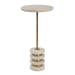 Adames - Travertine Drink Table - Brass / White