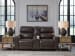 Crossplex - Smoke - Power Recline Loveseat / Console / Adjustable Headrest
