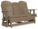 Hyland Wave - 4 Pc. - Glider Loveseat, 2 Swivel Glider Chairs, Cocktail Table - Driftwood