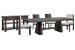 Tauren - Extendable Double Pedestal Dining Table With 2 Side Chairs, 2 Upholstered Side Chairs And Sideboard - Coffee Bean / Beige