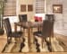 Lacey - Medium Brown - 5 Pc. - Rectangular Dining Room Table, 4 Upholstered Side Chairs