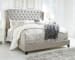 Jerary - Gray - King Upholstered Bed - Tufted Headboard