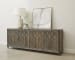 4-Door Console With Tray Drawers - Brown