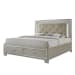 Platinum - King Platform Storage Bed - Сhampagne