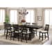 Stone - Counter Height 9 Piece Dining Set, Table & Eight Slat Back Chairs - Smokey Walnut