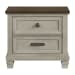 Farmington - 2 Drawer Nightstand With USB - Medium Brown / Washed Stone