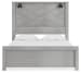 Cottonburg - Light Gray/white - Queen Panel Bed With Sconce Lights