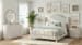 Vivienne - Queen Upholstered Panel Bed And Vanity With Mirror - Whisper White