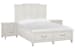 Willowbrook - King Panel Storage Bed With 2 Nightstands - Egg Shell White