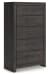 Hollivern - Dark Gray - Five Drawer Chest