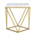 Riko - Square End Table With Metal Leg - Gold