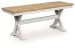 Purlaney - Antique White / Natural - Large Dining Room Bench