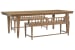Lindon - Extendable Rectangular Dining Table With 2 Arm Benches - Belgian Wheat