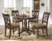 Leahlyn - Medium Brown - 6 Pc. - Round Dining Room Table, 4 Upholstered Side Chairs