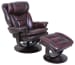 Roscoe - Swivel Pedestal Recliner And Ottoman - Mahogany
