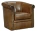 CC - Axton Swivel Leather Club Chair - Dark Brown