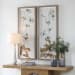 Garden - Study Framed Floral Prints (Set of 2) - Blue / Brown / Green / White