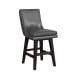 Villanova - PU Swivel Counter Stool (Set of 2) - Pewter / Espresso