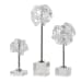 Neuron - Glass Table Top Sculptures (Set of 3) - Pearl Silver