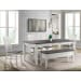 Kayla - Two Tone 6 Piece Standard Height Dining Set, Table, Four Chairs & Bench - Gray / White