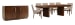 Reena - Extendable Trestle Dining Table With 6 Host Chairs And Sideboard - Rich Brown / Beige