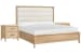 Somerset - California King Upholstered Panel Bed With 2 Nightstands - Butternut