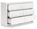 Mollviney - White - 4 Pc. - Dresser, Mirror, Twin Panel Bed